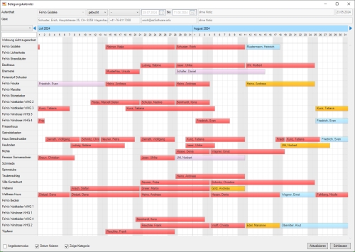 Der interaktive Belegungskalender