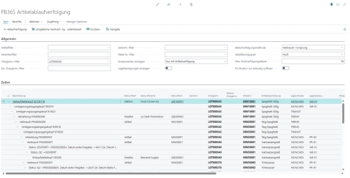 Artikelverfolgung Chargenverfolgung